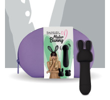 Міні-вібратор FeelzToys Mister Bunny Black з двома насадками