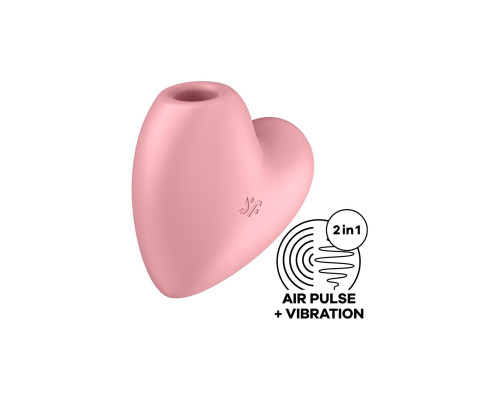 Вакуумний стимулятор-серце з вібрацією Satisfyer Cutie Heart Light Red