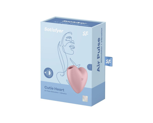 Вакуумний стимулятор-серце з вібрацією Satisfyer Cutie Heart Light Red