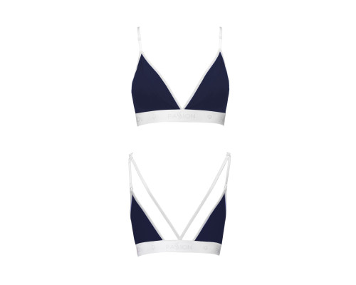 Спортивний топ з подвійними бретелями Passion PS007 TOP navy blue, size XL