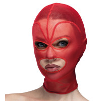 Маска серце сітка з відкритим ротом та очима Feral Feelings - Hearts Mask Red/Red