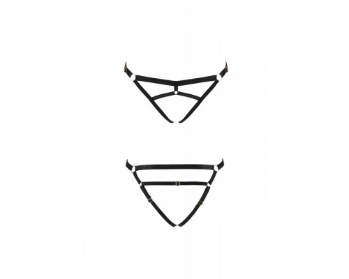 Трусики стрінги зі стреп KELIS THONG black L/XL - Passion Exclusive