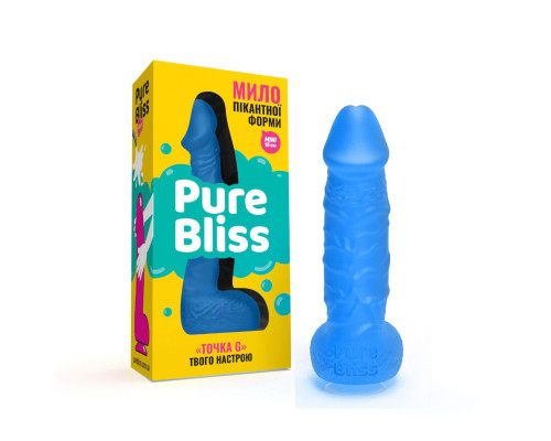Крафтове мило-член із присоскою Pure Bliss MINI Dark Blue, натуральне