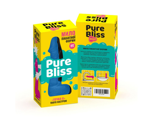Крафтове мило-член із присоскою Pure Bliss MINI Dark Blue, натуральне