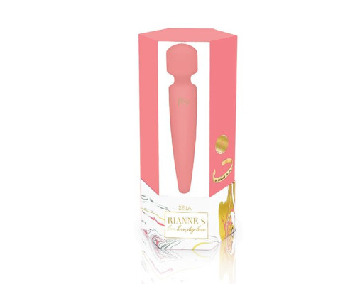Вібромасажер Rianne S: Bella Mini Wand Coral, 10 режимів роботи, медичний силікон