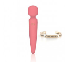 Вібромасажер Rianne S: Bella Mini Wand Coral, 10 режимів роботи, медичний силікон