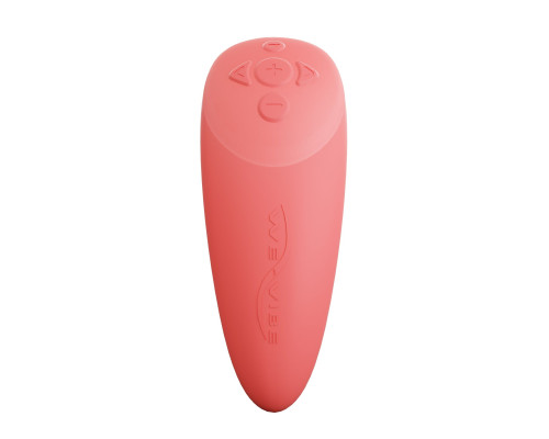 Смарт-вібратор для пар We-Vibe Chorus Crave Coral, сенсорне керування вібраціями стисненням пульта