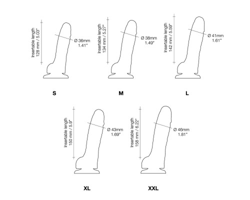 Реалістичний фалоімітатор Strap-On-Me Sliding Skin Realistic Dildo Black - S, ефект рухливої шкіри