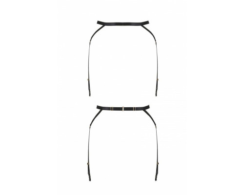 Пояс-стрепи з підв'язками для панчох MEGGY GARTER BELT black S/M - Passion Exclusive