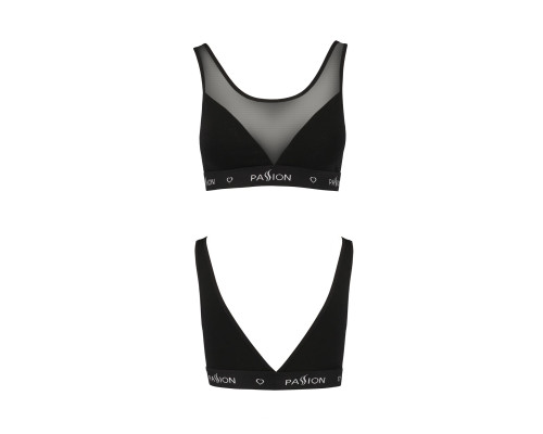 Топ з прозорою вставкою Passion PS002 TOP black, size S
