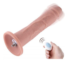 Фалоімітатор 10.2″ з вібрацією для секс-машин Hismith Silicone Dildo with Vibe, знімний конектор