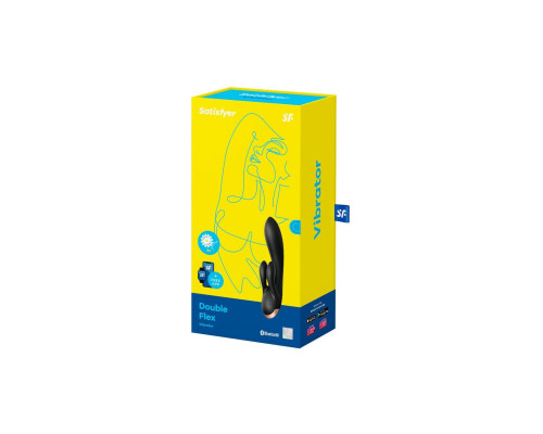 Смарт вібратор кролик із подвійним відростком Satisfyer Double Flex Black