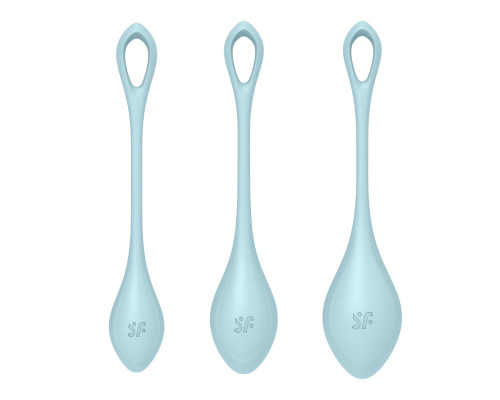 Набір йоні намистин Satisfyer Yoni Power 2 Light Blue, диаметр 2-2,5-3см, вес 22-44-73гр