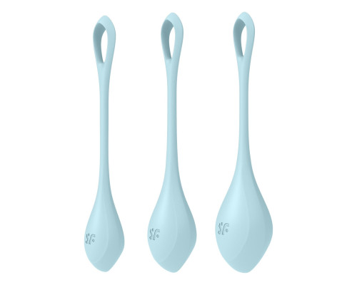 Набір йоні намистин Satisfyer Yoni Power 2 Light Blue, диаметр 2-2,5-3см, вес 22-44-73гр