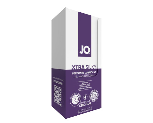 Набір лубрикантів Foil Display Box – JO Xtra Silky Silicone – 12 × 10ml