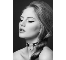 Чокер з замочком-сердечком Bijoux Pour Toi - HEART LOCK Black, екошкіра