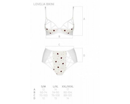 Еротичний комплект з малюнком LOVELIA BIKINI white XXL/XXXL - Passion