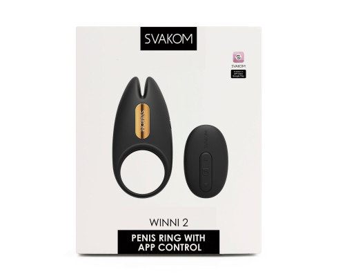 Эрекционное виброкольцо Svakom Winni 2, управление со смартфона, пульт ДУ