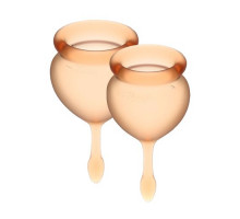 Набір менструальних чаш Satisfyer Feel Good (orange), 15мл та 20мл, мішечок для зберігання