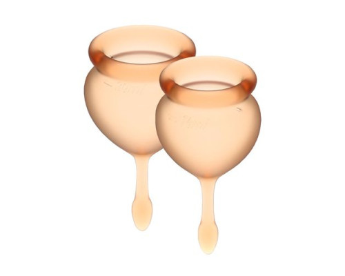 Набір менструальних чаш Satisfyer Feel Good (orange), 15мл та 20мл, мішечок для зберігання