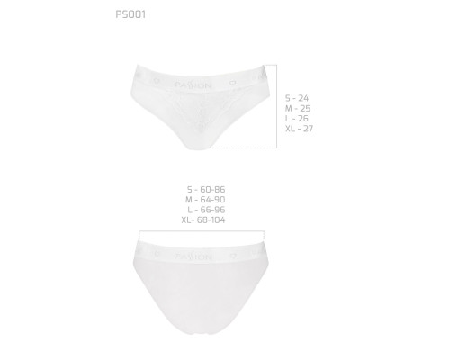 Трусики з широкою гумкою і мереживом Passion PS001 PANTIES white, size L