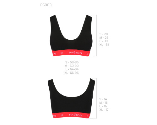 Спортивний топ на широких бретелях Passion PS003 TOP black, size L