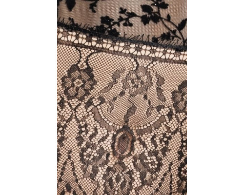 Корсет з пажами FABRA CORSET black S/M - Passion Exclusive, трусики, напівпрозорий