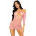 Leg Avenue Heart net mini dress OS Pink