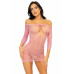 Leg Avenue Heart net mini dress OS Pink