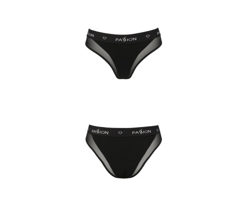 Трусики з прозорою вставкою Passion PS002 PANTIES black, size L