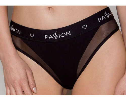 Трусики з прозорою вставкою Passion PS002 PANTIES black, size L