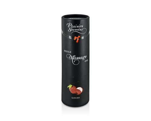 Масажна олія Plaisirs Secrets Litchi (59 мл) з афродизіаками, їстівна, подарункова упаковка