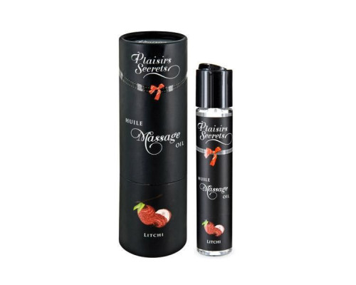 Масажна олія Plaisirs Secrets Litchi (59 мл) з афродизіаками, їстівна, подарункова упаковка