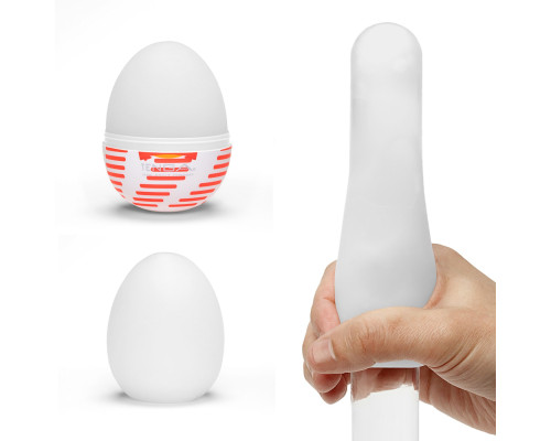 Мастурбатор-яйце Tenga Egg Tube, рельєф з поздовжніми лініями