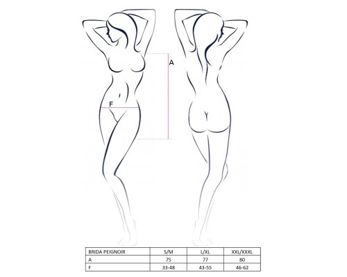Пеньюар BRIDA PEIGNOIR black L/XL - Passion Exclusive, трусики