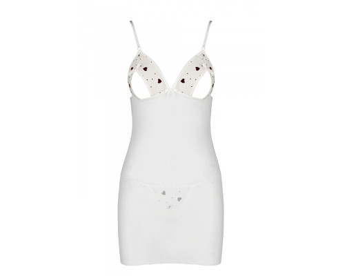 Сорочка з вирізами на грудях + стрінги LOVELIA CHEMISE white L/XL - Passion
