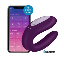 Смарт-вібратор для пар Satisfyer Double Joy Violet із широким кліторальним стимулятором