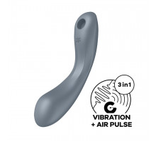 Вакуумний стимулятор із вібрацією Satisfyer Curvy Trinity 1 Bluegrey
