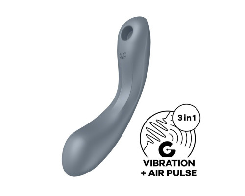 Вакуумний стимулятор із вібрацією Satisfyer Curvy Trinity 1 Bluegrey