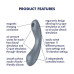 Вакуумний стимулятор із вібрацією Satisfyer Curvy Trinity 1 Bluegrey