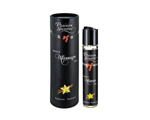 Масажна олія Plaisirs Secrets Vanilla (59 мл) з афродизіаками, їстівна, подарункова упаковка