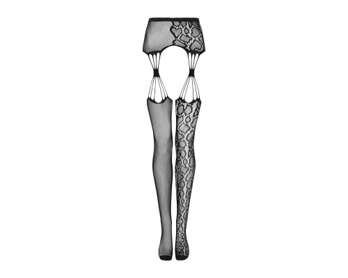 Эротические колготки-бодистокинг Obsessive Garter stockings S821 S/M/L, имитация чулок и пояса для чулок