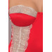 Сорочка приталена з чашечками LORAINE CHEMISE red S/M - Passion Exclusive, трусики