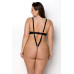 Боді з екошкіри CELINE BODY black 4XL/5XL — Passion: з доступом, відкритий