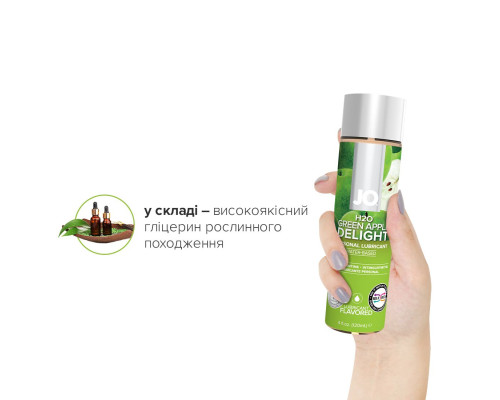 Змазка на водній основі System JO H2O — Green Apple (120 мл) без цукру, рослинний гліцерин