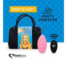 Вібратор в трусики FeelzToys Panty Vibrator Pink з пультом дистанційного керування, 6 режимів роботи