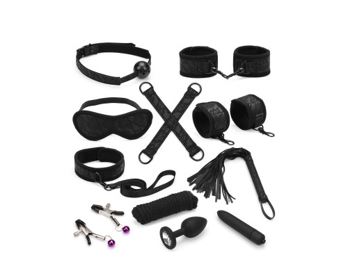 Набір БДСМ Liebe Seele Black Lace and Neoprene 11 аксесуарів Bondage Kit