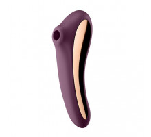 Вакуумний стимулятор з вібрацією Satisfyer Dual Kiss Wine Red