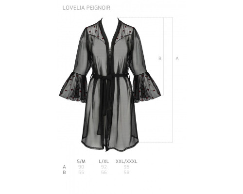Повітряний пеньюар LOVELIA PEIGNOIR black S/M - Passion