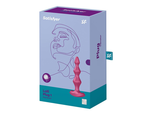 Анальный стимулятор-бусины с двумя моторами Satisfyer Lolli-Plug 1 Berry
